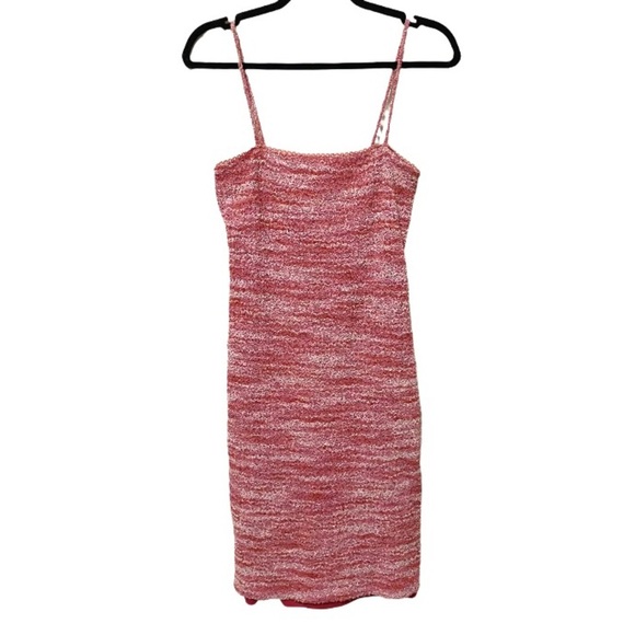 Ms. J Vintage Pink and White Knit Bodycon Style Dress Large - Picture 1 of 11